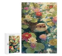 Puzzle 300 PCS Otter in Lily Pond Puzzles pour Adultes, Jouet, Décoration Murale, Difficile, Difficile, Cadeaux Uniques pour Anniversaire Et Noël 300 PCS
