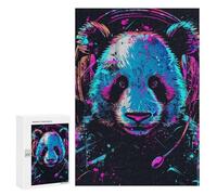Puzzle 300 PCS Panda Headphones Music Art Print Puzzles pour Adultes - Cadeau d'anniversaire - Jeu Difficile Et Stimulant - Cadeaux