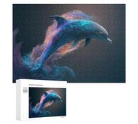 Puzzle 300 PCS pour Adolescentes Colorful Dolphin Dance Puzzles pour Adolescentes Jeux Amusants Assemblage De Motifs Aide À Exercer Le Cerveau 300 PCS