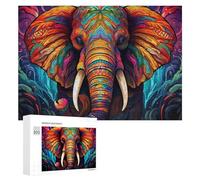 Puzzle 300 PCS pour Adolescentes Colorful Elephant Artwork Puzzles pour Adolescentes Jeux Amusants Assemblage De Motifs Aide À Exercer Le Cerveau 300 PCS