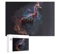 Puzzle 300 PCS pour Adolescentes Colorful Giraffe in Abstract Art -1 Puzzles pour Adolescentes Jeux Amusants Assemblage De Motifs Aide À Exercer Le Cerveau 300 PCS