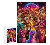 Puzzle 300 PCS pour Adolescentes Dinosaur Carnival Celebration Puzzles pour Adolescentes Jeux Amusants Assemblage De Motifs Aide À Exercer Le Cerveau 300 PCS