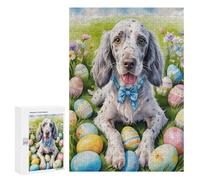 Puzzle 300 PCS pour Adolescentes Easter Egg Hunt with Cute Dog Puzzles pour Adolescentes Jeux Amusants Assemblage De Motifs Aide À Exercer Le Cerveau 300 PCS