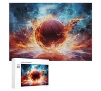 Puzzle 300 PCS pour Adolescentes Flaming Basketball Ignite Your Game! -3 Puzzles pour Adolescentes Jeux Amusants Assemblage De Motifs Aide À Exercer Le Cerveau 300 PCS