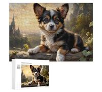 Puzzle 300 PCS pour Adolescentes Magical Castle with Cute Puppy Puzzles pour Adolescentes Jeux Amusants Assemblage De Motifs Aide À Exercer Le Cerveau 300 PCS