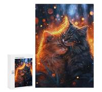 Puzzle 300 PCS pour Adolescentes Romantic Cat Couple Puzzle pour Adultes, Jouet, Décoration Murale, Cadeaux pour Femmes, Cadeaux Uniques pour Anniversaire Et Noël 300 PCS
