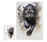 Puzzle 300 PCS pour Adolescentes Running Black Cheetah Puzzle pour Adultes, Jouet, Décoration Murale, Cadeaux pour Femmes, Cadeaux Uniques pour Anniversaire Et Noël 300 PCS
