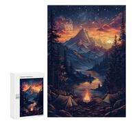 Puzzle 300 PCS pour Adolescentes The Mountain Campfire Puzzle pour Adultes, Jouet, Décoration Murale, Cadeaux pour Femmes, Cadeaux Uniques pour Anniversaire Et Noël 300 PCS