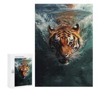 Puzzle 300 PCS pour Adolescentes Tiger Swimming Underwater Puzzle pour Adultes, Jouet, Décoration Murale, Cadeaux pour Femmes, Cadeaux Uniques pour Anniversaire Et Noël 300 PCS