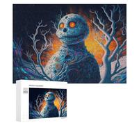 Puzzle 300 PCS pour Adolescentes Whimsical Ghostly Figure in A Surreal Forest Puzzles pour Adolescentes Jeux Amusants Assemblage De Motifs Aide À Exercer Le Cerveau 300 PCS