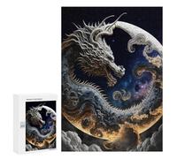 Puzzle 300 PCS pour Adolescentes Yin-Yang Dragon Sky Art Puzzles pour Adolescentes Jeux Amusants Assemblage De Motifs Aide À Exercer Le Cerveau 300 PCS