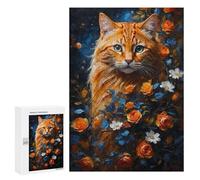Puzzle 300 PCS pour Adolescents A Cats Floral Reverie Puzzle Adulte Jeu Manuel Décoration Intérieure Cadeaux Uniques pour Anniversaire Et Noël 300 PCS