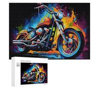 Puzzle 300 PCS pour Adolescents Abstrakt Motorcycle Paint Puzzle pour Adultes Jeux Relaxants Décoration Parfaite, pour Toute La Famille 300 PCS