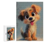 Puzzle 300 PCS pour Adolescents Adorable Cute Puppy Dog Puzzle pour Adolescents Améliore La Mémoire Défi À Compléter Amusant en Famille Et Soirée Jeux 300 PCS