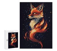 Puzzle 300 PCS pour Adolescents Aesthetic Mysterious Fox Puzzles pour Adultes Jeux De Détente Décoration Intérieure Cadeaux Uniques pour Anniversaire Et Noël 300 PCS
