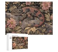 Puzzle 300 PCS pour Adolescents Amazonian Iguana in Floral Paradise Puzzles pour Adultes Jeux De Détente Décoration Parfaite Interaction Parent-Enfant 300 PCS
