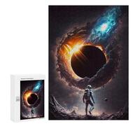 Puzzle 300 PCS pour Adolescents Astronaut in Front of Black Hole -1 Puzzle Jeux De Famille Assemblage De Motifs Cadeaux Uniques pour Anniversaire Et Noël 300 PCS