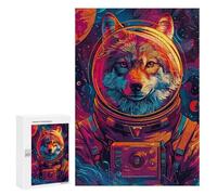 Puzzle 300 PCS pour Adolescents Astronaut Space Wolf Puzzles pour Adultes Jeu Familial Décoration Intérieure pour Anniversaire, Noël 300 PCS