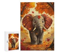 Puzzle 300 PCS pour Adolescents Autumn Elephant Puzzle Adulte Jeu Manuel Décoration Intérieure Cadeaux Uniques pour Anniversaire Et Noël 300 PCS