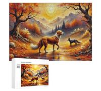 Puzzle 300 PCS pour Adolescents Autumn Forest with Dogs Puzzle pour Adultes, Jouet, Décoration Murale, Améliore La Mémoire, Aide À Exercer Le Cerveau 300 PCS