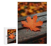 Puzzle 300 PCS pour Adolescents Autumn Leaf with Dew Drops Puzzle Adulte Jeu Manuel Décoration Intérieure Cadeaux Uniques pour Anniversaire Et Noël 300 PCS