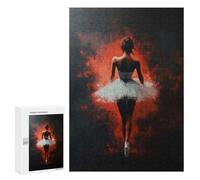 Puzzle 300 PCS pour Adolescents Ballet Dancer in Red Ballet Passion in Shadows Jeux De Puzzle Relaxants, Défi Difficile, Cadeaux Uniques pour Anniversaire Et Noël 300 PCS