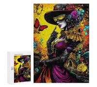 Puzzle 300 PCS pour Adolescents Baroque Gothic Elegance - Mysterious Victorian Lady in Ornate Fashion Casse-têtes pour Adultes Jeux Relaxants Analyse Et Logique Interaction Parent-Enfant 300 PCS
