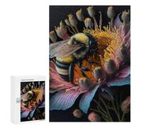 Puzzle 300 PCS pour Adolescents Bee on Passion Flower Puzzle pour Adolescents Améliore La Mémoire Défi À Compléter Amusant en Famille Et Soirée Jeux 300 PCS
