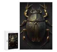 Puzzle 300 PCS pour Adolescents Black and Gold Beetle Puzzles pour Adultes Jeu Familial Décoration Intérieure pour Anniversaire, Noël 300 PCS
