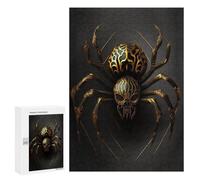 Puzzle 300 PCS pour Adolescents Black and Gold Spider Puzzle pour Adultes Jouets Anti-Stress Difficile Idéal comme Cadeau 300 PCS