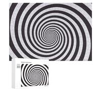 Puzzle 300 PCS pour Adolescents Black and White Spiral Pattern Puzzle pour Adultes Jeu De Réflexion, Analyse Et Logique, Idéal comme Cadeau 300 PCS