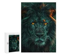 Puzzle 300 PCS pour Adolescents Black Lion King Majestic Wildlife Photography Puzzle pour Adolescents Améliore La Mémoire Défi À Compléter Amusant en Famille Et Soirée Jeux 300 PCS