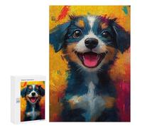 Puzzle 300 PCS pour Adolescents Blissful Cute Dog Puzzle Jeux De Famille Assemblage De Motifs Cadeaux Uniques pour Anniversaire Et Noël 300 PCS