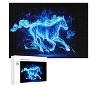 Puzzle 300 PCS pour Adolescents Blue Fire Horse Artwork Puzzles pour Adultes Jeu Familial Course De Vitesse Manuelle Cadeaux Anti-Stress 300 PCS