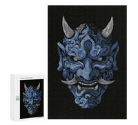 Puzzle 300 PCS pour Adolescents Blue Oni Mask Illustration Puzzles pour Adultes Jeux De Détente Décoration Intérieure Cadeaux Uniques pour Anniversaire Et Noël 300 PCS
