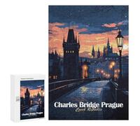 Puzzle 300 PCS pour Adolescents Charles Bridge Prague Puzzles pour Adultes Jeu Familial Décoration Intérieure pour Anniversaire, Noël 300 PCS