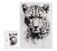 Puzzle 300 PCS pour Adolescents Cheetah Beauty Watercolor Puzzle Adulte Jeu Manuel Décoration Intérieure Cadeaux Uniques pour Anniversaire Et Noël 300 PCS