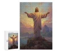 Puzzle 300 PCS pour Adolescents Christ The Redeemer Statue-2 Puzzles pour Adultes : Améliorent La Mémoire, Difficiles Et Stimulants, Cadeaux De Noël Et d'anniversaire 300 PCS