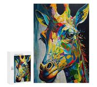 Puzzle 300 PCS pour Adolescents Colored Wild Giraffe Puzzle Jeux De Famille Assemblage De Motifs Cadeaux Uniques pour Anniversaire Et Noël 300 PCS
