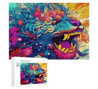 Puzzle 300 PCS pour Adolescents Colorful Abstract Beast Portrait Puzzles pour Adultes Jeux De Détente Décoration Parfaite Interaction Parent-Enfant 300 PCS
