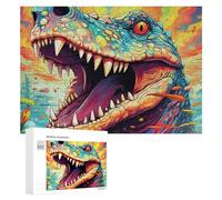 Puzzle 300 PCS pour Adolescents Colorful Dinosaur Artwork Puzzles pour Adultes Jeu Familial Course De Vitesse Manuelle Cadeaux Anti-Stress 300 PCS
