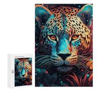 Puzzle 300 PCS pour Adolescents Colorful Leopard Portrait -3 Puzzle pour Adultes Jeu De Réflexion, Analyse Et Logique, Idéal comme Cadeau 300 PCS