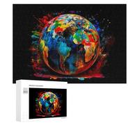 Puzzle 300 PCS pour Adolescents Colorful Painted Globe Artwork Puzzle pour Adultes Jeu De Réflexion, Analyse Et Logique, Idéal comme Cadeau 300 PCS