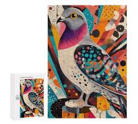 Puzzle 300 PCS pour Adolescents Colorful Pigeon Art Pigeon - Urban Elegance in Color Puzzle Jeux De Famille Assemblage De Motifs Cadeaux Uniques pour Anniversaire Et Noël 300 PCS