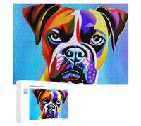 Puzzle 300 PCS pour Adolescents Colorful Pop Art Dog Portrait Puzzles pour Adultes Jeu Familial Course De Vitesse Manuelle Cadeaux Anti-Stress 300 PCS