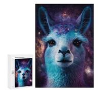 Puzzle 300 PCS pour Adolescents Cosmic Llama Portrait Print Puzzle pour Adolescents Améliore La Mémoire Défi À Compléter Amusant en Famille Et Soirée Jeux 300 PCS