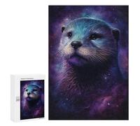 Puzzle 300 PCS pour Adolescents Cosmic Otter Portrait Print Casse-têtes pour Adolescents Analyse Et Logique Interaction Parent-Enfant Jeux Stimulants Jouets 300 PCS
