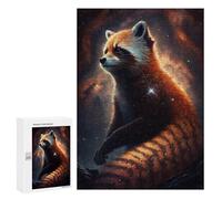 Puzzle 300 PCS pour Adolescents Cosmic Red Panda Art Print-11 Casse-têtes pour Adolescents Analyse Et Logique Interaction Parent-Enfant Jeux Stimulants Jouets 300 PCS