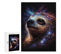 Puzzle 300 PCS pour Adolescents Cosmic Sloth Portrait Print Puzzle pour Adolescents Améliore La Mémoire Défi À Compléter Amusant en Famille Et Soirée Jeux 300 PCS