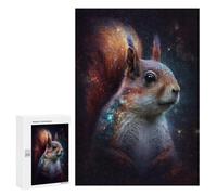 Puzzle 300 PCS pour Adolescents Cosmic Squirrel Art Print-11 Puzzle pour Adolescents Améliore La Mémoire Défi À Compléter Amusant en Famille Et Soirée Jeux 300 PCS